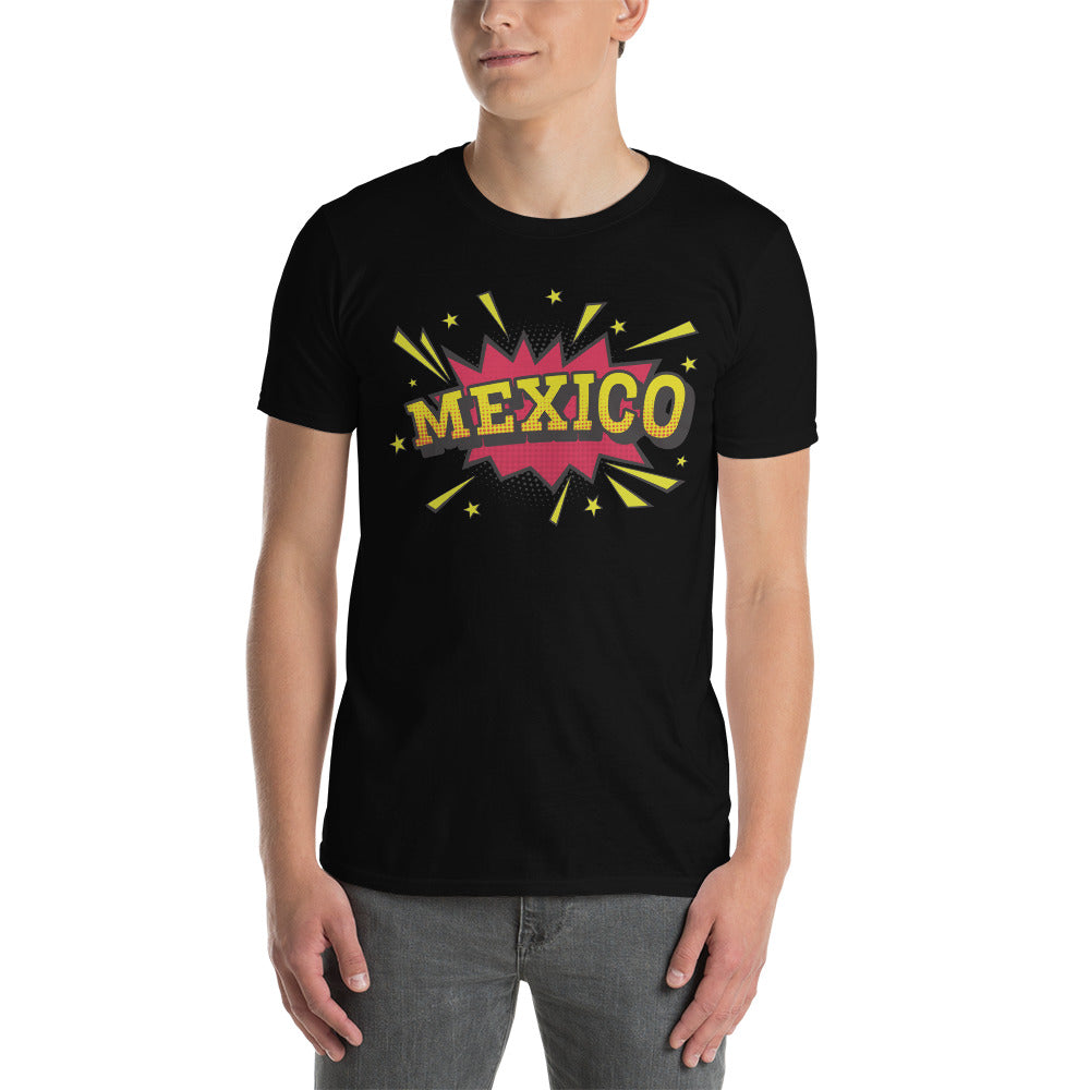 Camiseta - Nombre de Mexico en Estilo Pop Art