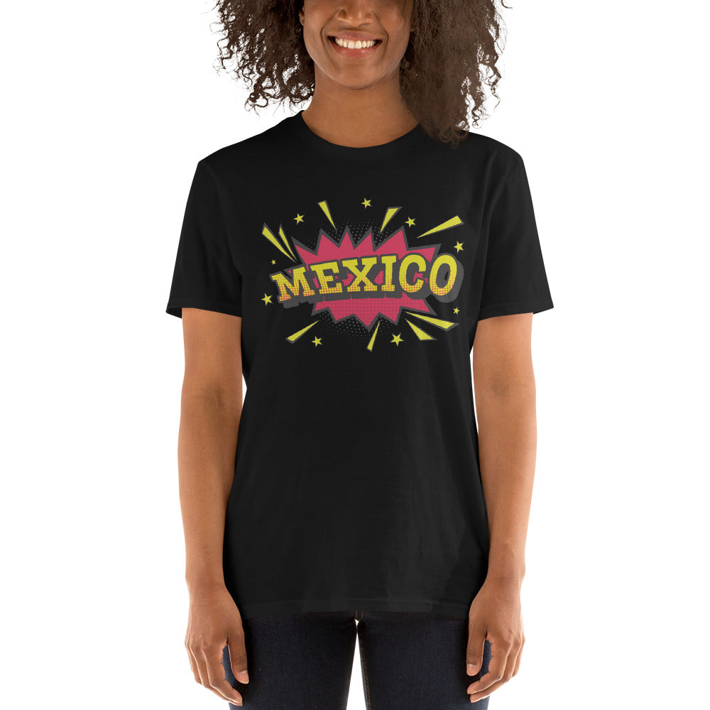 Camiseta - Nombre de Mexico en Estilo Pop Art