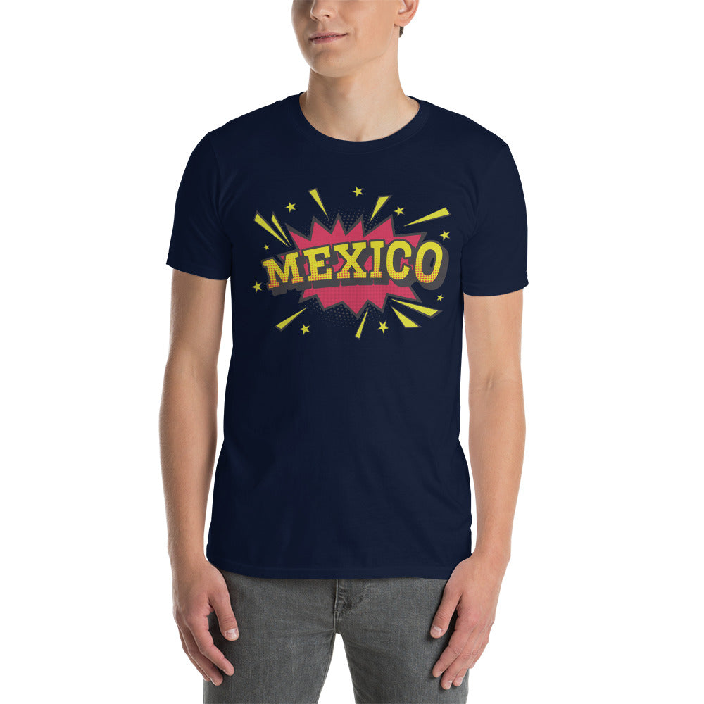 Camiseta - Nombre de Mexico en Estilo Pop Art