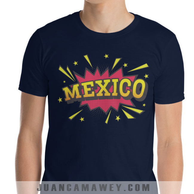 Camiseta - Nombre de Mexico en Estilo Pop Art