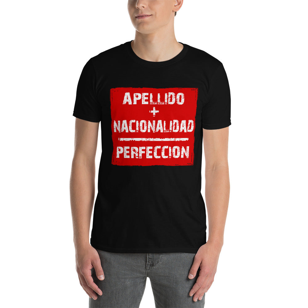 Camiseta Personalizada - Apellido + Nacionalidad = Perfección