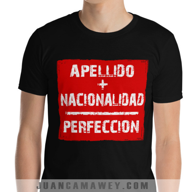 Camiseta Personalizada - Apellido + Nacionalidad = Perfección