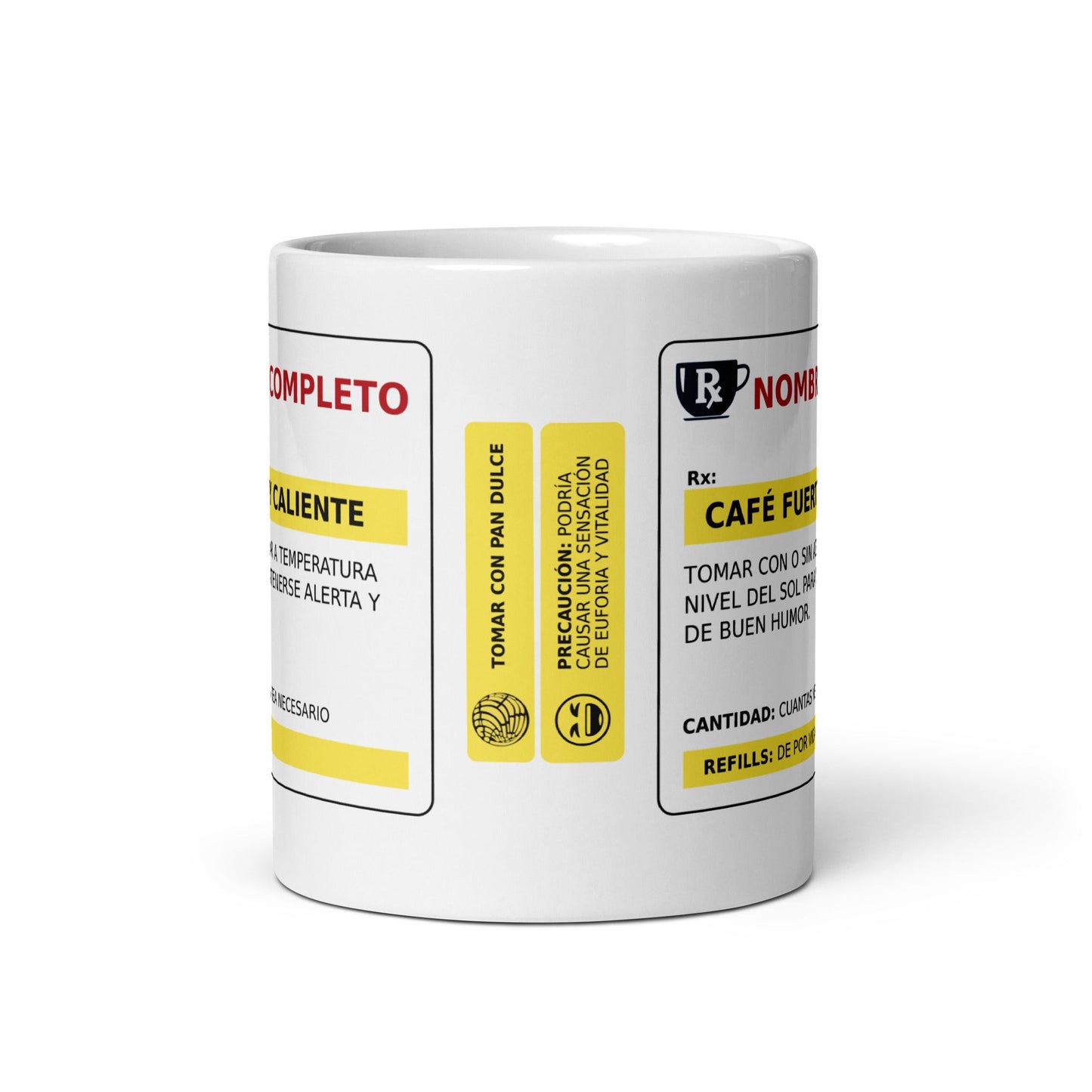 Taza de Café Personalizada - Receta Medica de Cafeína