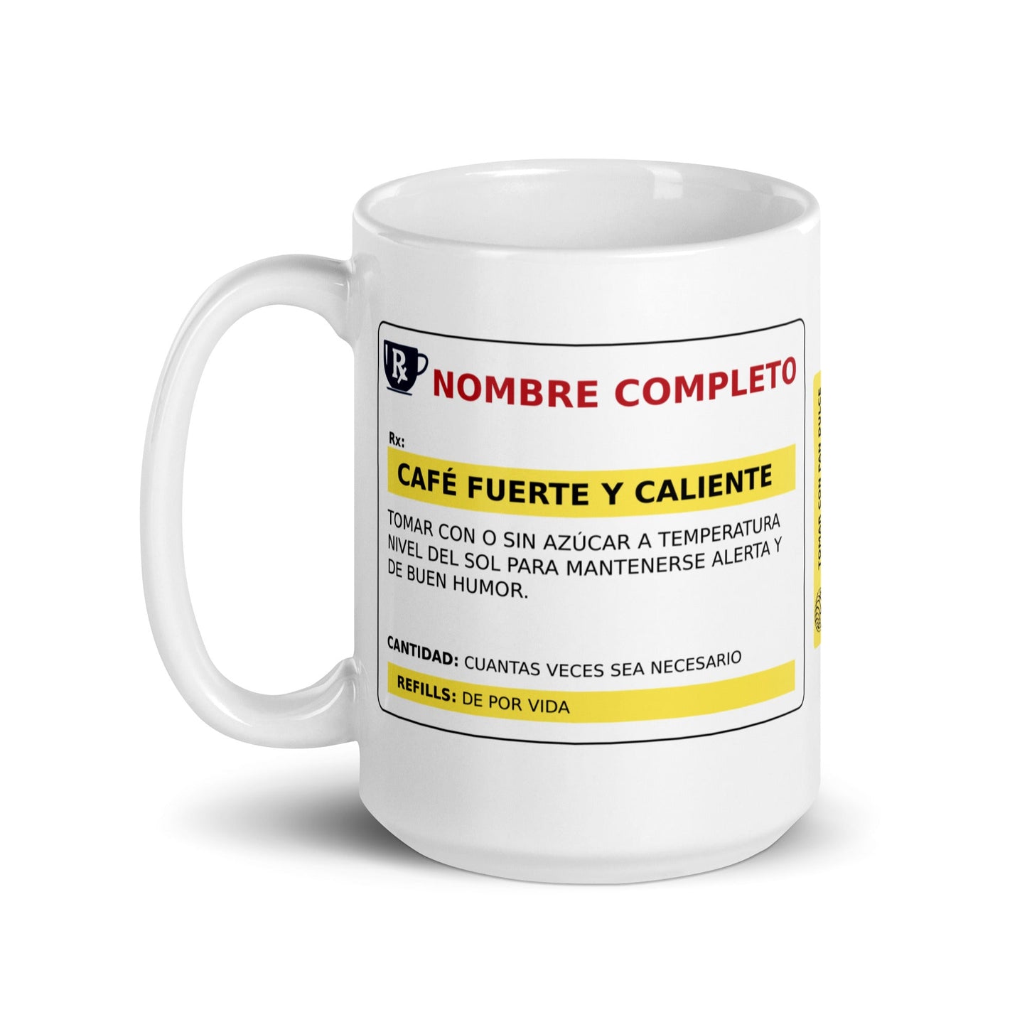 Taza de Café Personalizada - Receta Medica de Cafeína