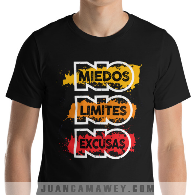 Camiseta - Motivación - No Miedos, No Limites, No Excusas