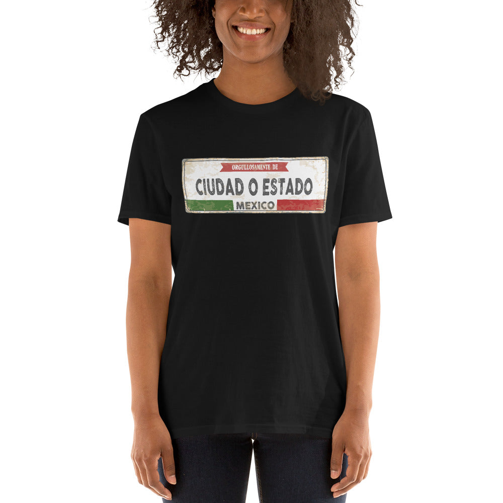 Camiseta Personalizada - Placa con Nombre de Ciudad y País