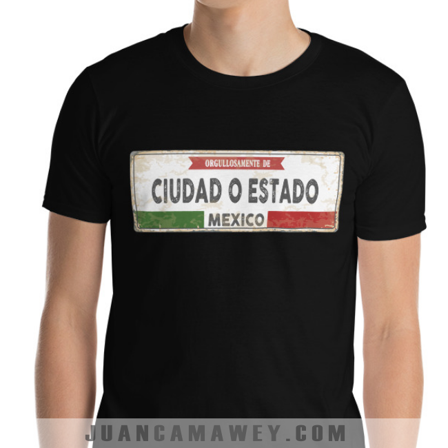 Camiseta Personalizada - Placa con Nombre de Ciudad y País